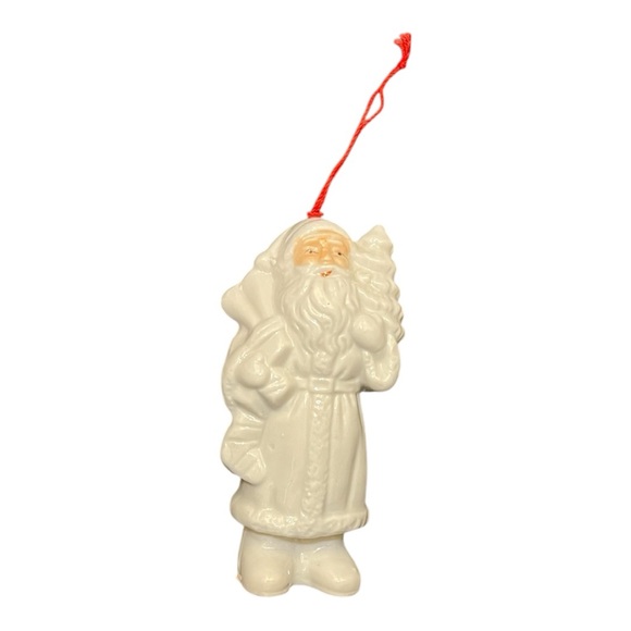 Vintage White Porcelain Father Christmas St. Nickolas Ornament - Picture 2 of 4